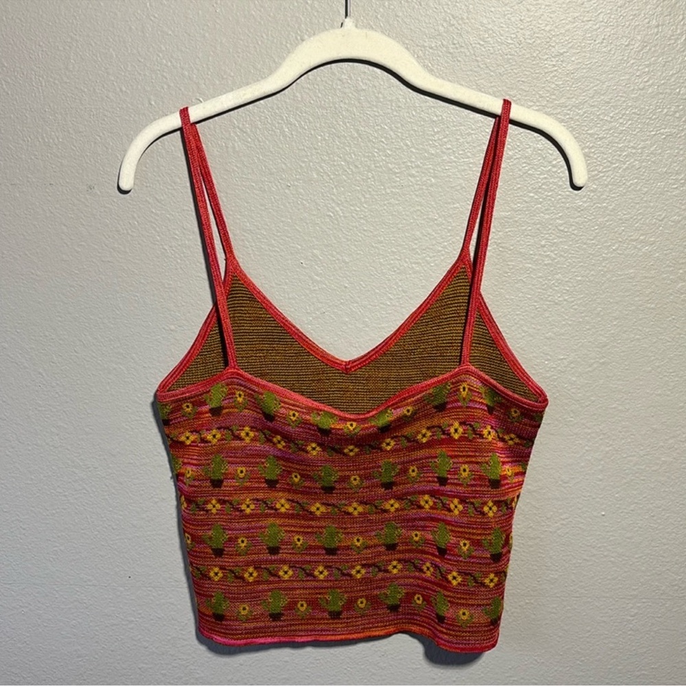 Zara Rare Blogger Favorite southwestern jacquard cactus flower knit tank - Picture 4 of 4